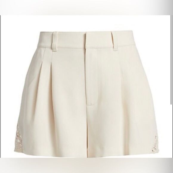 Cinq à Sept NWT Corinna Crochet Lace Shorts in Light Plaster size 14 - Picture 5 of 12